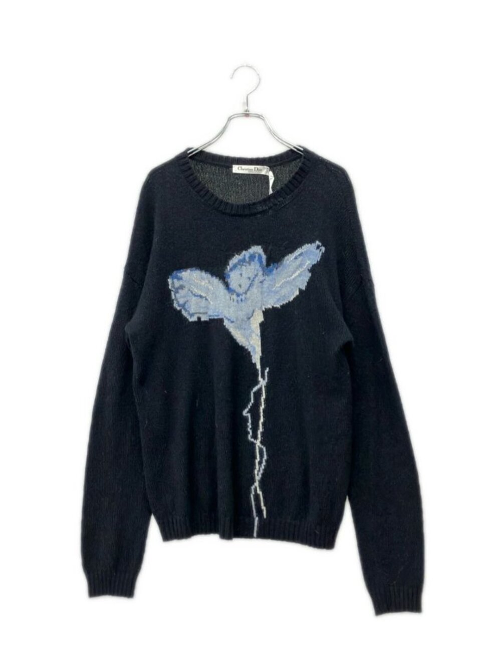 Dior Long Sleeve Angel Print Cashmere Knit 46 Sweater